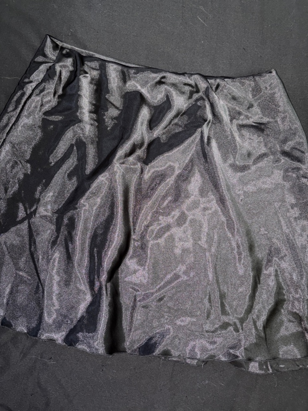 Express Satin Black A Line Skirt vintage made in the USA